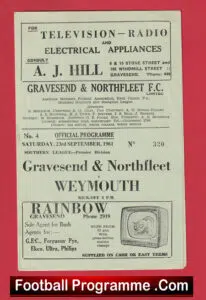 Gravesend Northfleet v Weymouth 1961