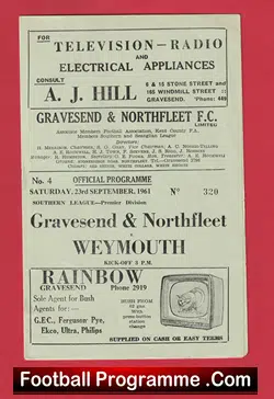 Gravesend Northfleet v Weymouth 1961