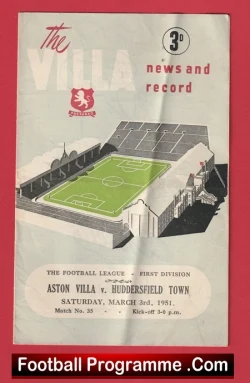 Aston Villa v Huddersfield Town 1951