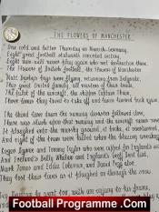 Manchester United Busby Babes Flowers Of Manchester Poem Sheet