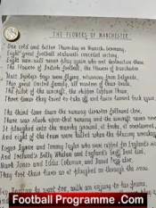 Manchester United Busby Babes Flowers Of Manchester Poem Sheet