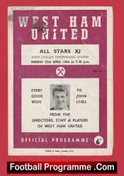 John Lyall Testimonial Benefit Match West Ham United 1964