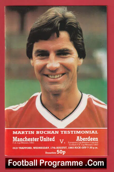 Martin Buchan Testimonial Benefit Game Manchester United 1983