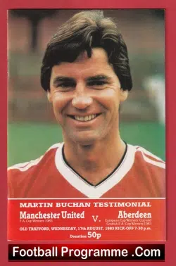 Martin Buchan Testimonial Benefit Game Manchester United 1983