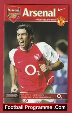 Arsenal v Manchester United 2004 - football programme