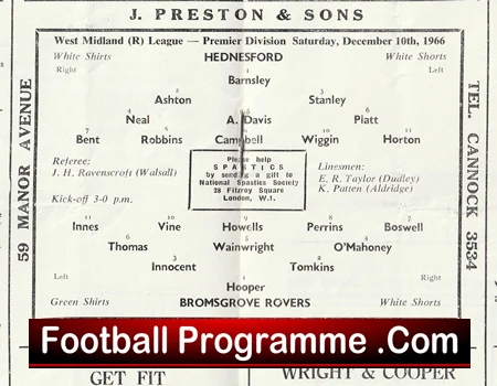 Hednesford Town v Bromsgrove Rovers 1966 - Image 3
