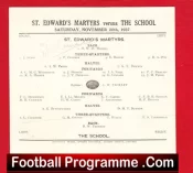 St Edwards Martyrs v The School 1937 – Rugby Programme