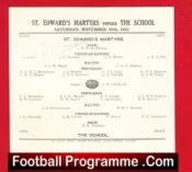 St Edwards Martyrs v The School 1937 – Rugby Programme
