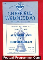 Sunderland v Birmingham City 1956 – Semi Final + Song Sheet