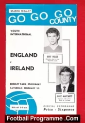England v Ireland 1967 – Youth Match at Stockport