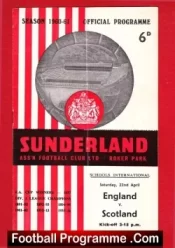 England v Scotland 1961 – Schoolboys International Sunderland