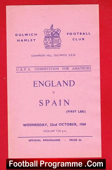 England v Spain 1969 - Amateur International - Image 2