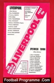 Liverpool v Ipswich Town 1976