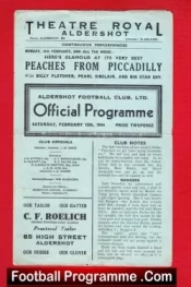 Aldershot v Brentford 1944 – War Time Football Programme