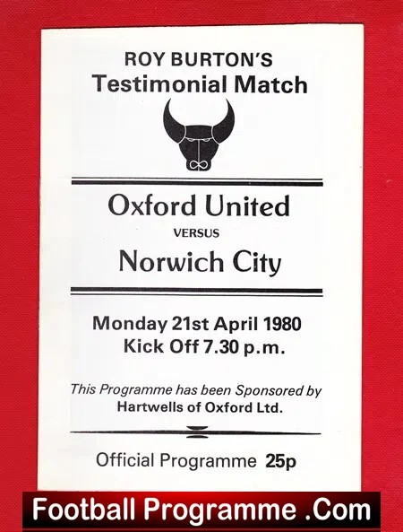Roy Burton Testimonial Benefit Match Oxford United 1980 - Image 2