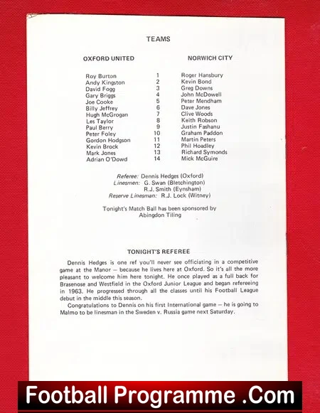 Roy Burton Testimonial Benefit Match Oxford United 1980 - Image 3