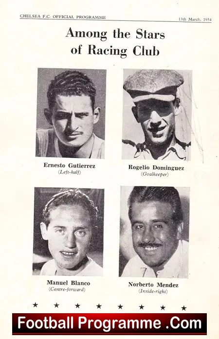 Chelsea v Racing Club Of Buenos Aires 1954 - Argentina SIGNED - Image 4