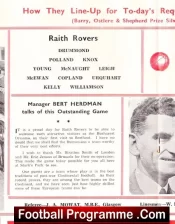Raith Rovers v Bucharest Dynamo 1958