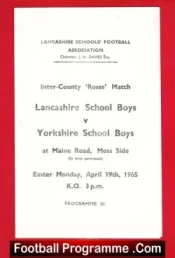 Lancashire Boys v Yorkshire Boys 1965 – at Man City – Schoolboys