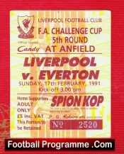 Liverpool v Everton 1991 – Football Ticket FA Cup