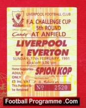 Liverpool v Everton 1991 – Football Ticket FA Cup