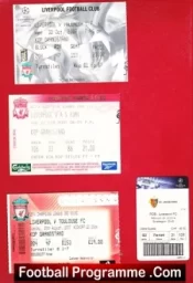 Liverpool Football Club Ticket Collection For Sale – A nice MIX
