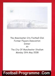 Manchester City Football Club Former Players Dinner Menu SIGNED