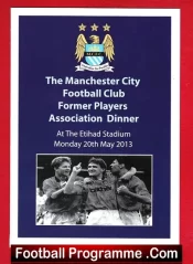 Manchester City Football Club Players Dinner Menu Autographed 2013