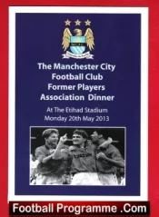 Manchester City Football Club Players Dinner Menu Autographed 2013