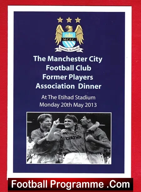 Manchester City Football Club Players Dinner Menu Autographed 2013 - Image 2