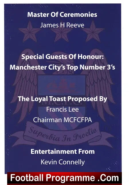 Manchester City Football Club Players Dinner Menu Autographed 2013 - Image 3