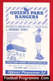 Queens Park Rangers v Grimsby Town 1949
