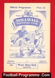 Millwall v West Ham United 1956 – Reserves Match