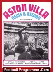 Aston Villa v Santos 1972 – Brazil Pele – Club Friendly Match