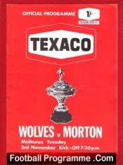 Wolves Wolverhampton v Greenock Morton 1970 – Texaco Cup