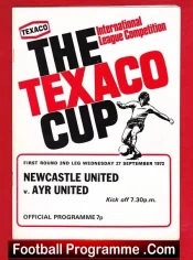 Newcastle United v Ayr United 1972 – Texaco Cup