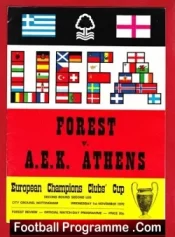 Nottingham Forest v AEK Athens 1978 – European Cup