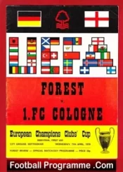 Nottingham Forest v FC Cologne 1979 – European Cup