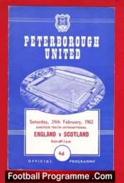 England v Scotland 1962 – Amateur Youth Match at Peterborough