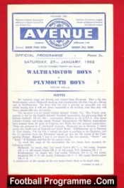 Walthamstow Avenue v Plymouth 1962 – School Boys Match