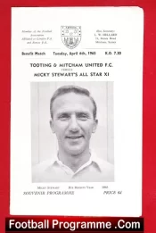Micky Stewart Testimonial Benefit Match Tooting Mitcham 1965