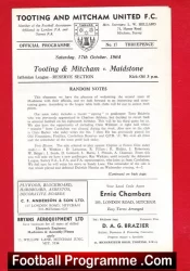 Tooting Mitcham United v Maidstone United 1964