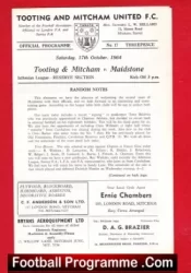 Tooting Mitcham United v Maidstone United 1964