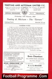 Tooting Mitcham United v The Terrors 1965