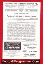 Tooting Mitcham United v Sutton United 1962