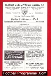 Tooting Mitcham United v Ilford 1962