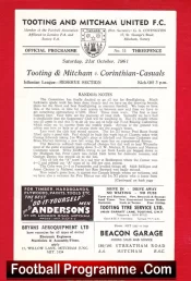 Tooting Mitcham United v Corinthian Casuals 1961
