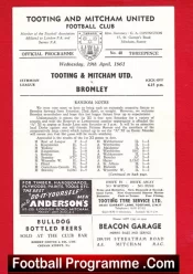 Tooting Mitcham United v Bromley 1961