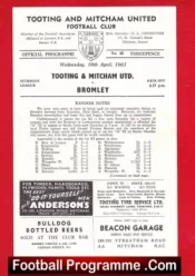 Tooting Mitcham United v Bromley 1961