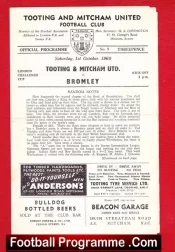 Tooting Mitcham United v Bromley 1960